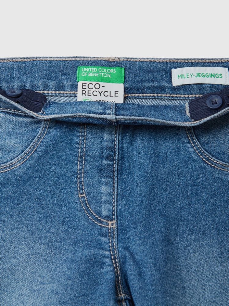 Benetton Eco-recycle Stretch Katoenen Blend Jeggings Kinderen Lichtblauw | BE980849