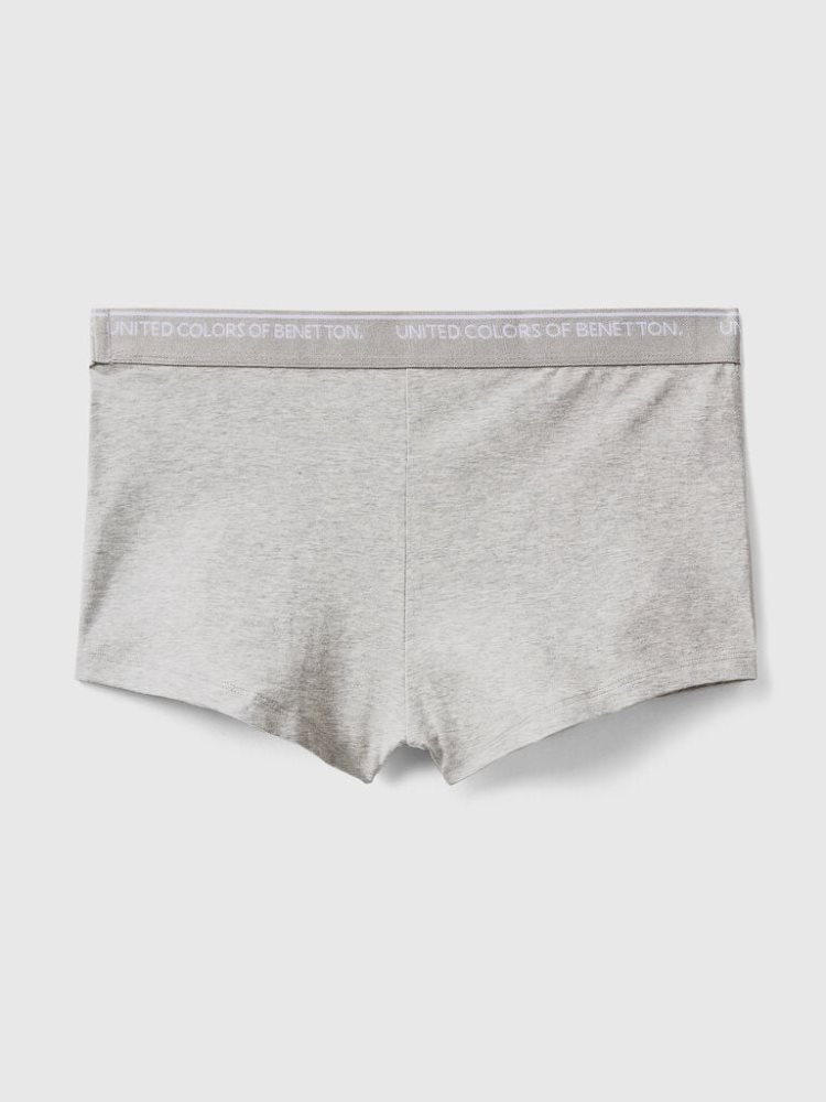 Benetton Fitted Organic Katoenen Boxers Heren Lichtgrijs | BE600539