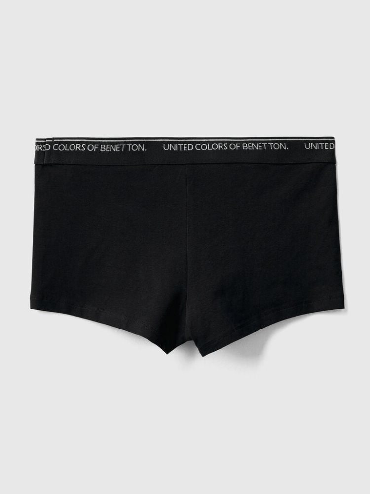 Benetton Fitted Organic Katoenen Boxers Heren Zwart | BE632991