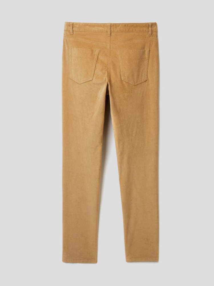 Benetton Five Pocket Velvet Broek Dames Beige | BE488998