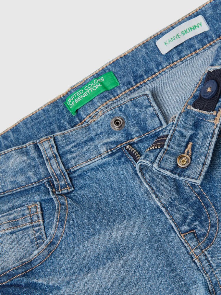 Benetton Five-pocket Mager Fit Jeans Kinderen Blauw | BE079577