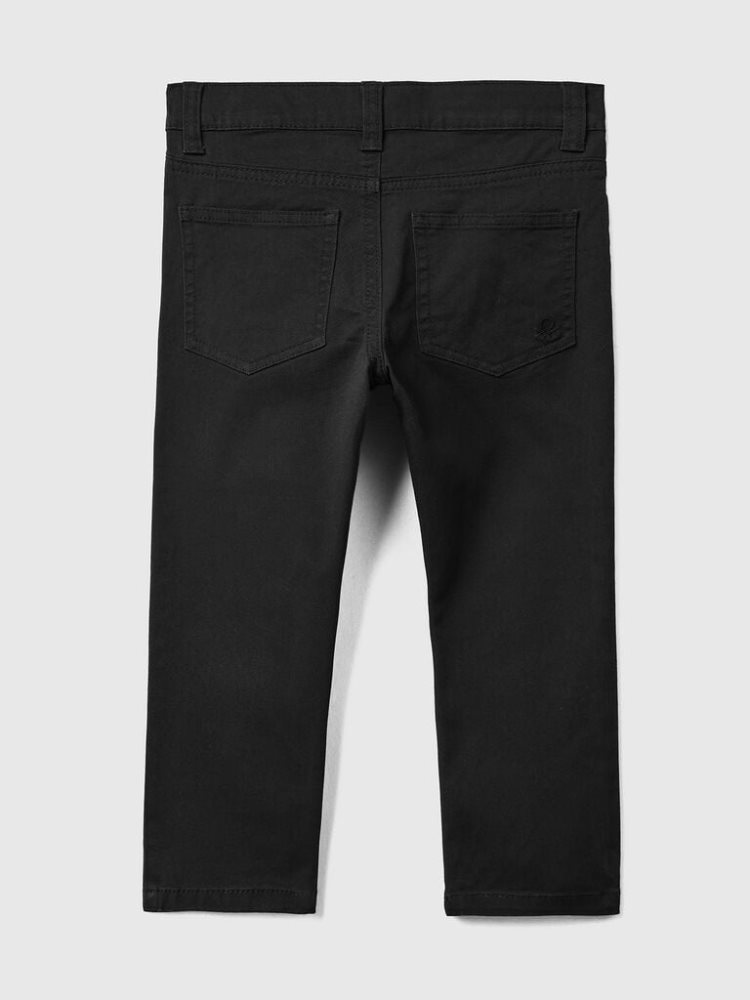 Benetton Five-pocket Slim Fit Broek Kinderen Zwart | BE092200