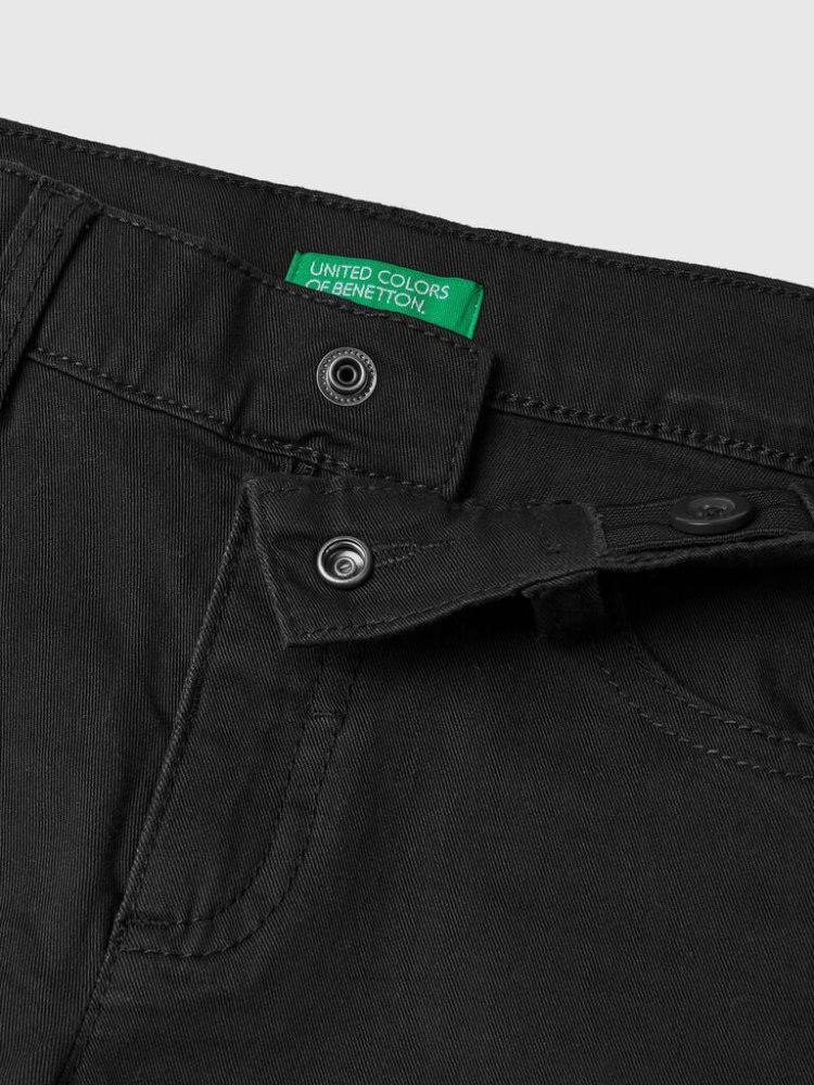 Benetton Five-pocket Slim Fit Broek Kinderen Zwart | BE092200