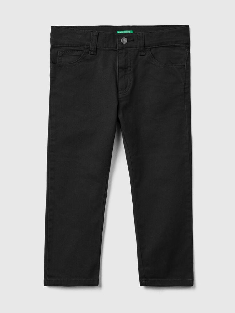 Benetton Five-pocket Slim Fit Broek Kinderen Zwart | BE092200