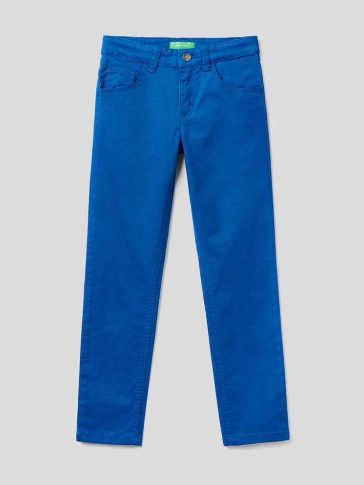 Benetton Five-pocket Slim Fit Broek Kinderen Blauw | BE445069