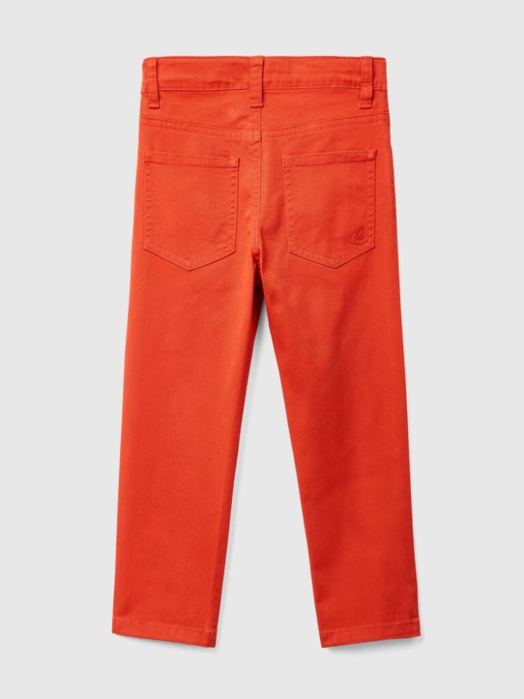 Benetton Five-pocket Slim Fit Broek Kinderen Rood | BE568216