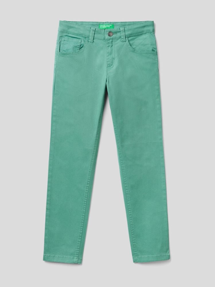 Benetton Five-pocket Slim Fit Broek Kinderen Groen | BE633186