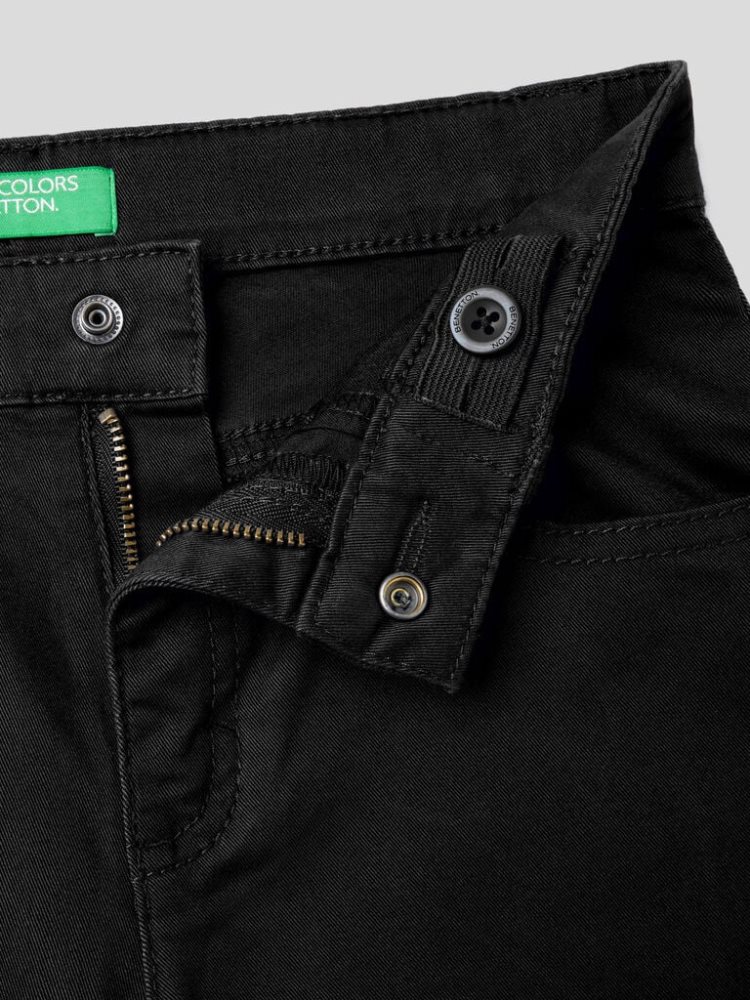 Benetton Five-pocket Slim Fit Broek Kinderen Zwart | BE775072