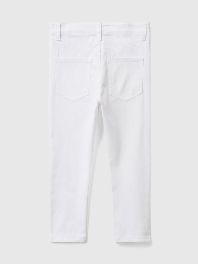 Benetton Five-pocket Slim Fit Broek Kinderen Wit | BE824159