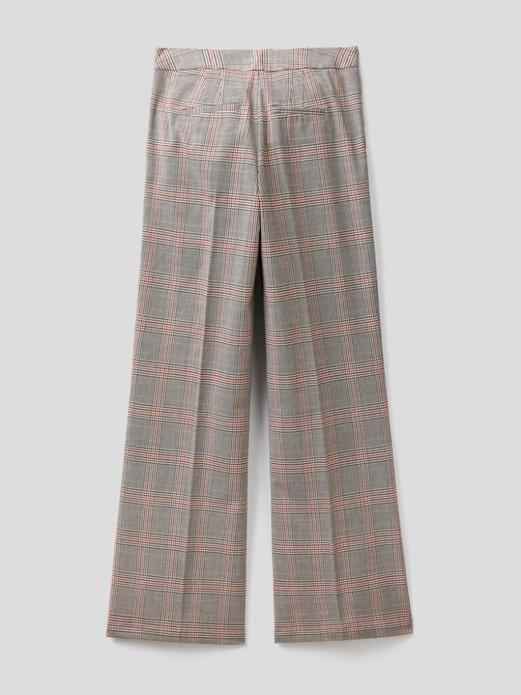 Benetton Flannel Pattern Broek Dames Bruin | BE932578