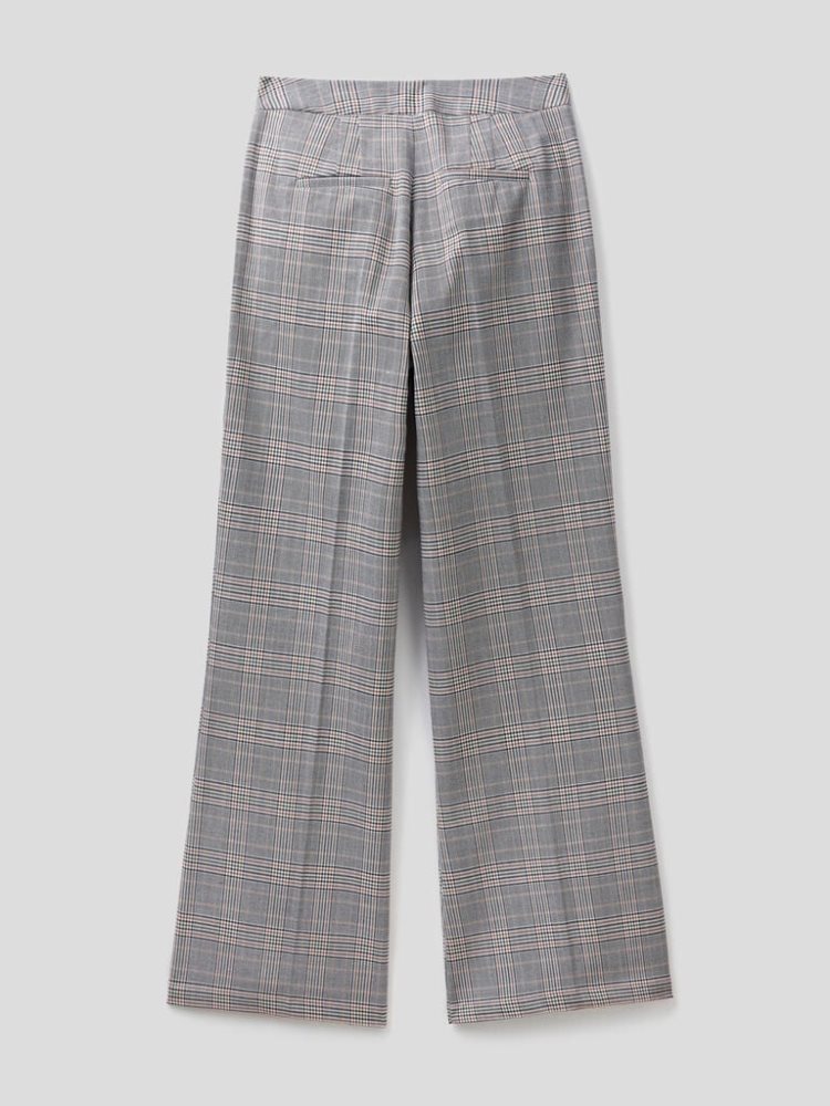 Benetton Flannel Pattern Broek Dames Grijs | BE990042