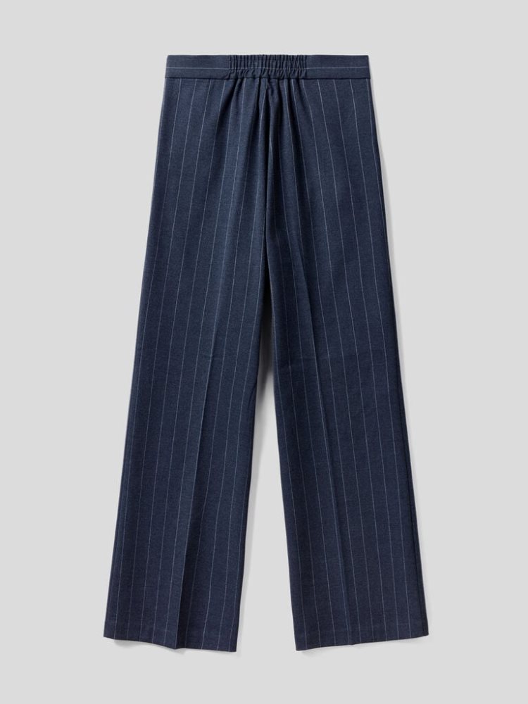 Benetton Flared Pinstripe Look Broek Dames Blauw | BE712347