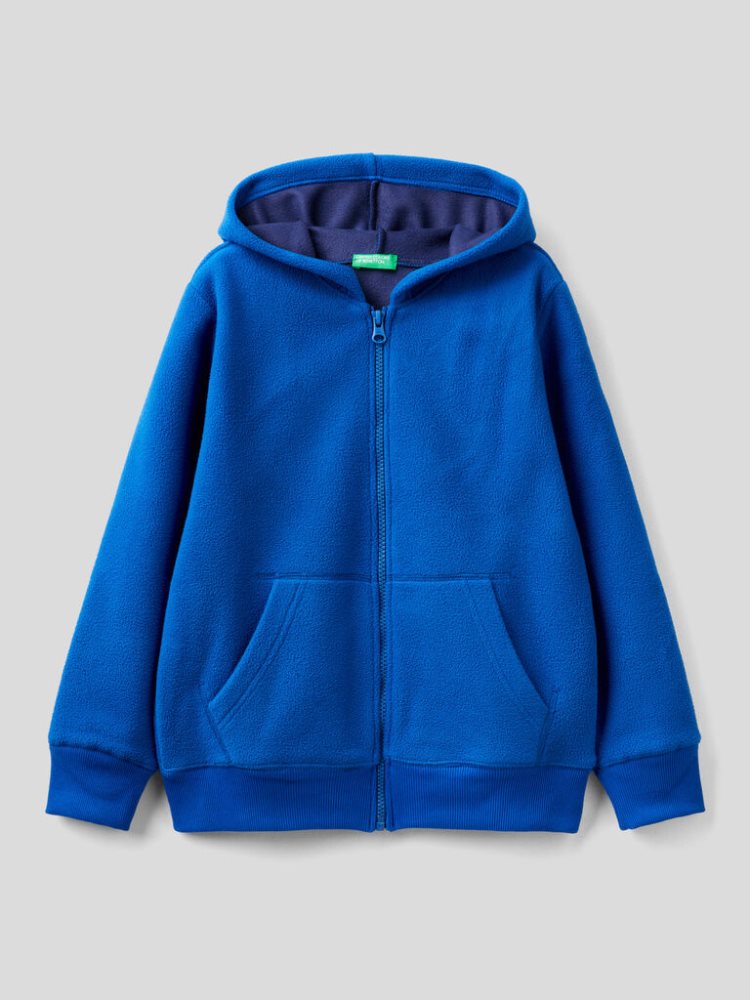 Benetton Fleece Hoodie Kinderen Blauw | BE768934