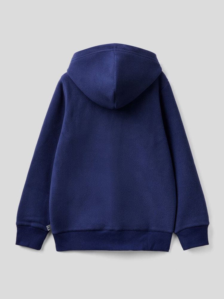 Benetton Fleece Hoodie Kinderen Donkerblauw | BE686877