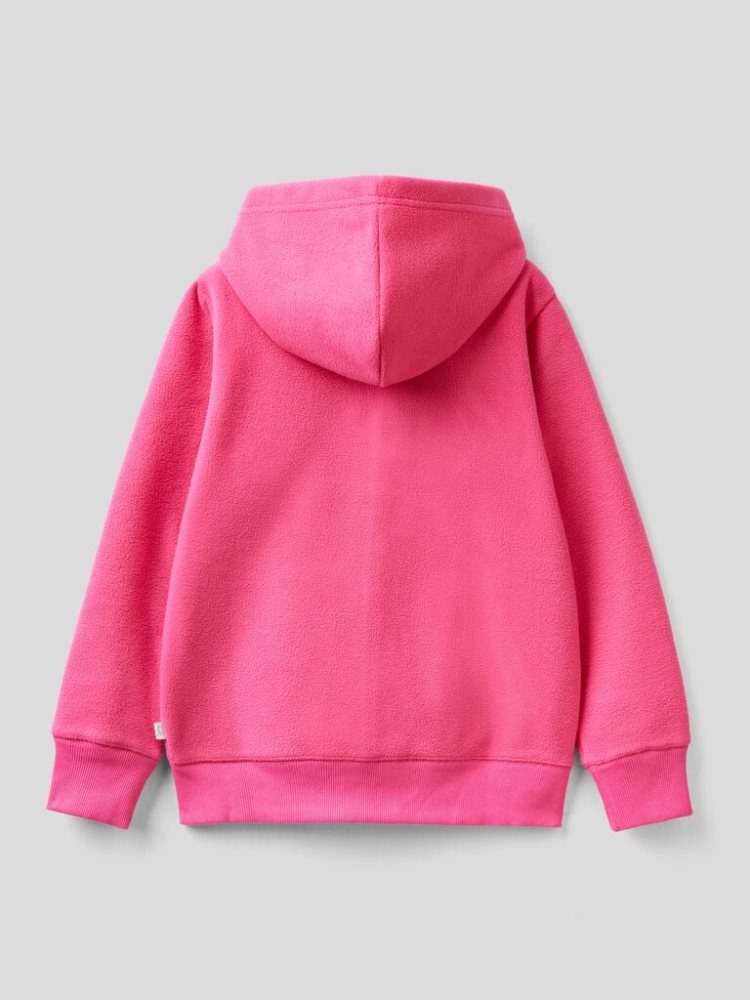 Benetton Fleece Hoodie Kinderen Fuchsie | BE256876