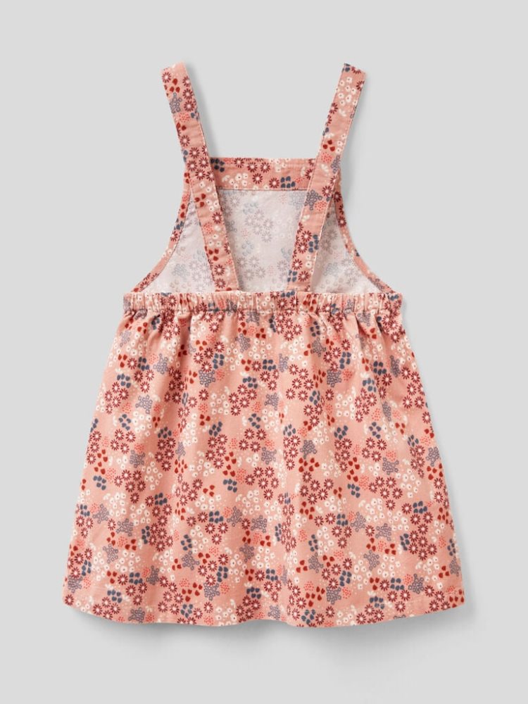 Benetton Floral Dungaree Rokken Kinderen Roze | BE165436