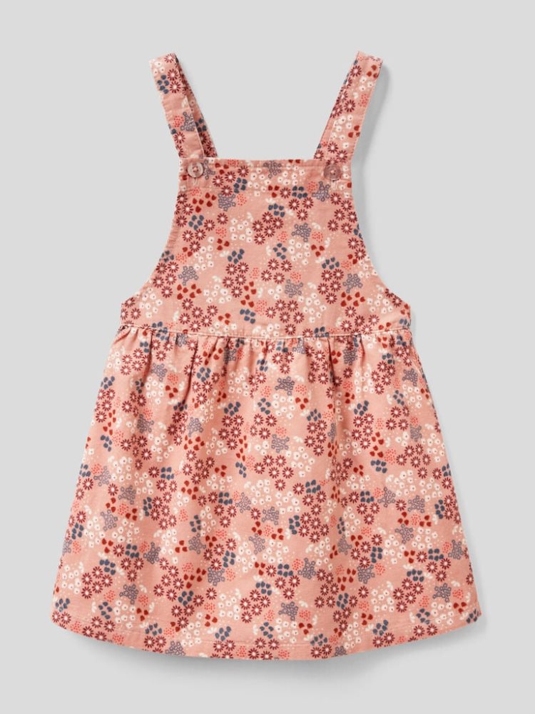 Benetton Floral Dungaree Rokken Kinderen Roze | BE165436