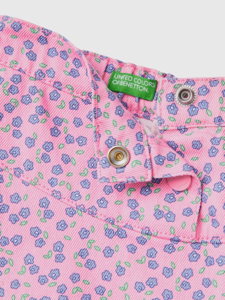 Benetton Floral Mini Rokken Kinderen Roze | BE052763