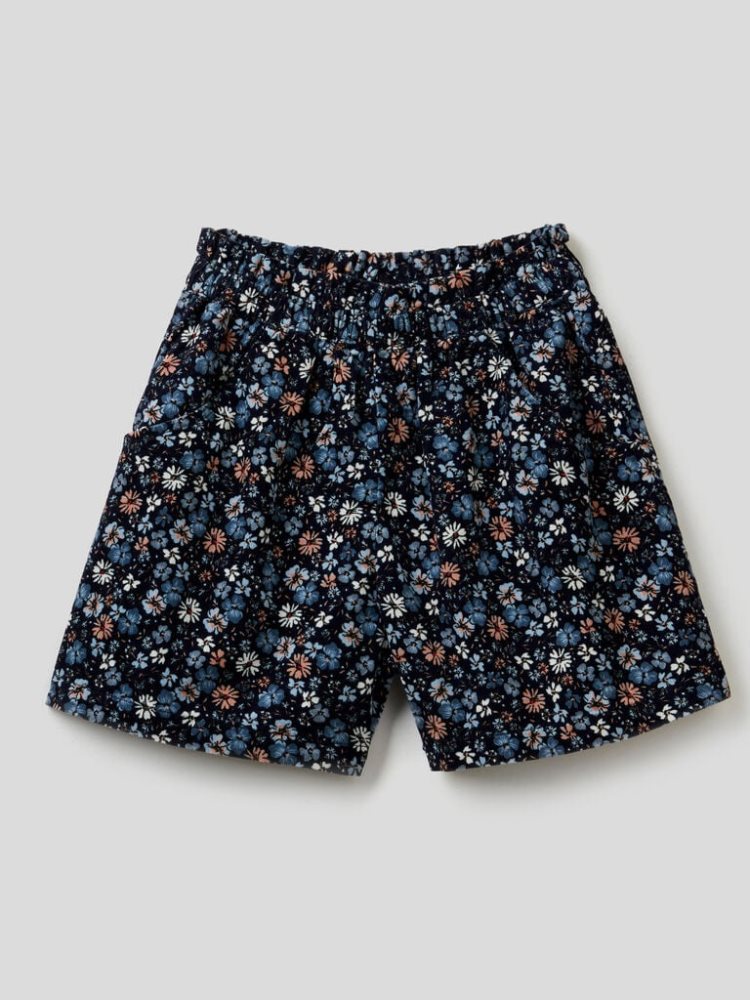 Benetton Floral Print Culottes Kinderen Donkerblauw | BE950339