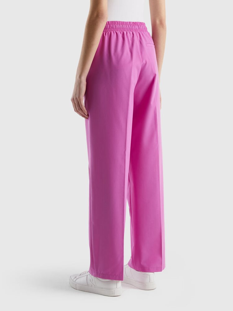 Benetton Flowy Drawstring Broek Dames Roze | BE449220