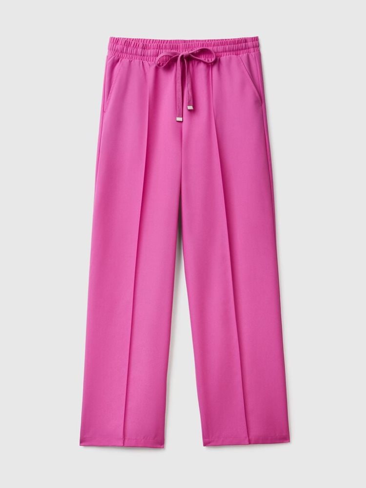 Benetton Flowy Drawstring Broek Dames Roze | BE449220