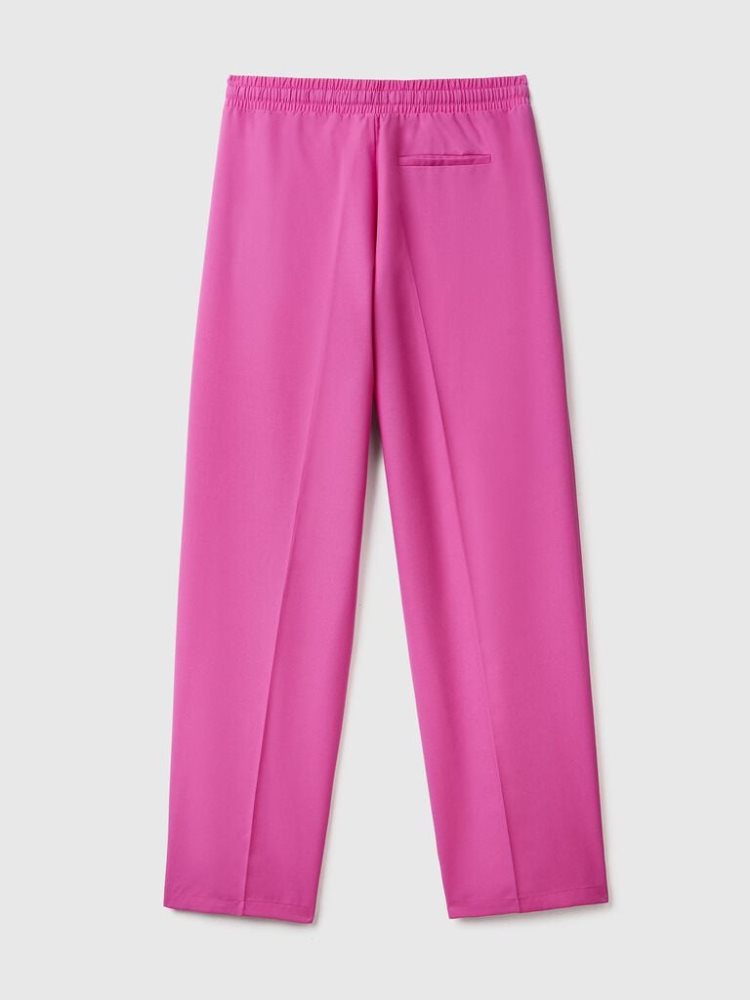 Benetton Flowy Drawstring Broek Dames Roze | BE449220