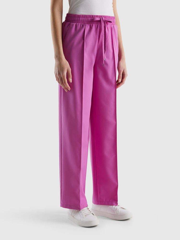 Benetton Flowy Drawstring Broek Dames Roze | BE449220