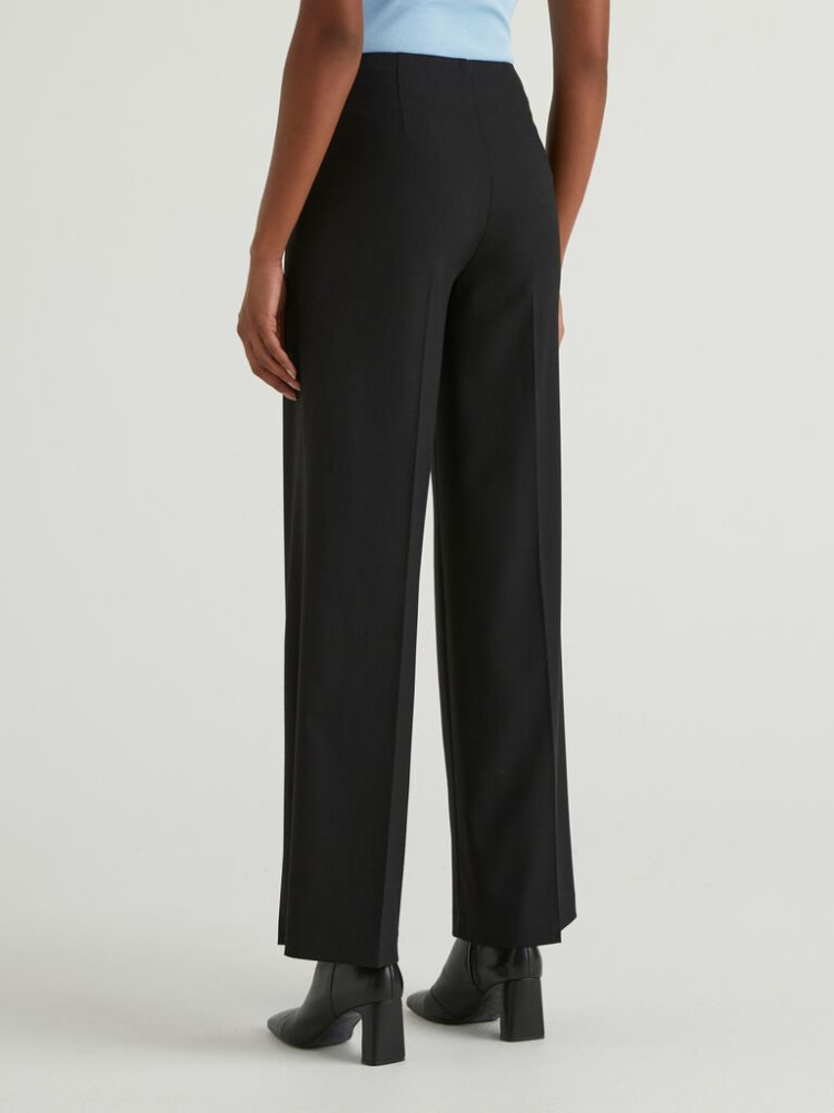 Benetton Flowy High-waisted Broek Dames Zwart | BE163929