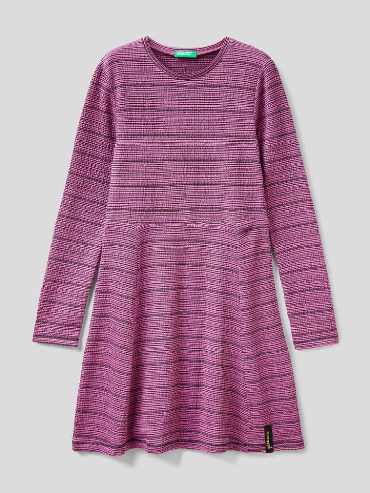 Benetton Flowy Lurex Jurken Kinderen Fuchsie | BE620607