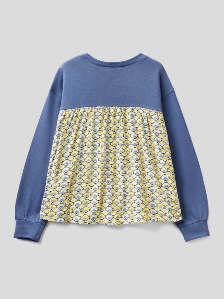 Benetton Flowy Pocket Sweatshirt Kinderen Blauw | BE770619