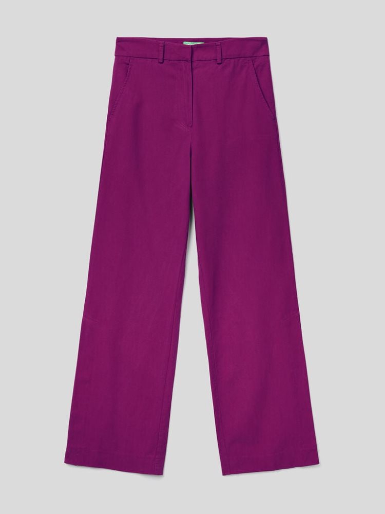 Benetton Flowy Slits Broek Dames Violet | BE160155