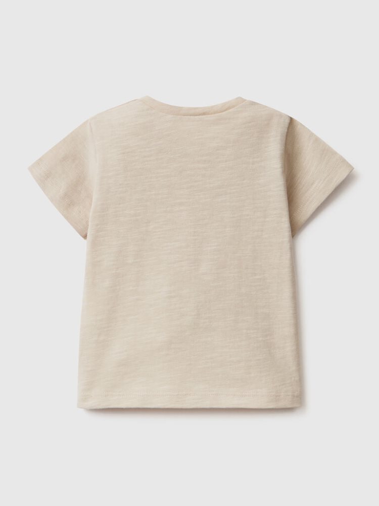 Benetton Fruit Print T-shirts Kinderen Beige | BE891212