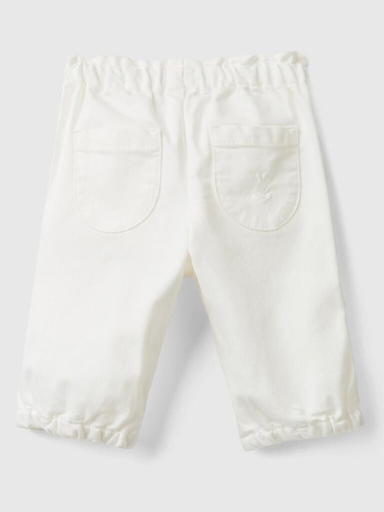 Benetton Gathered Taille Broek Kinderen Wit | BE986207