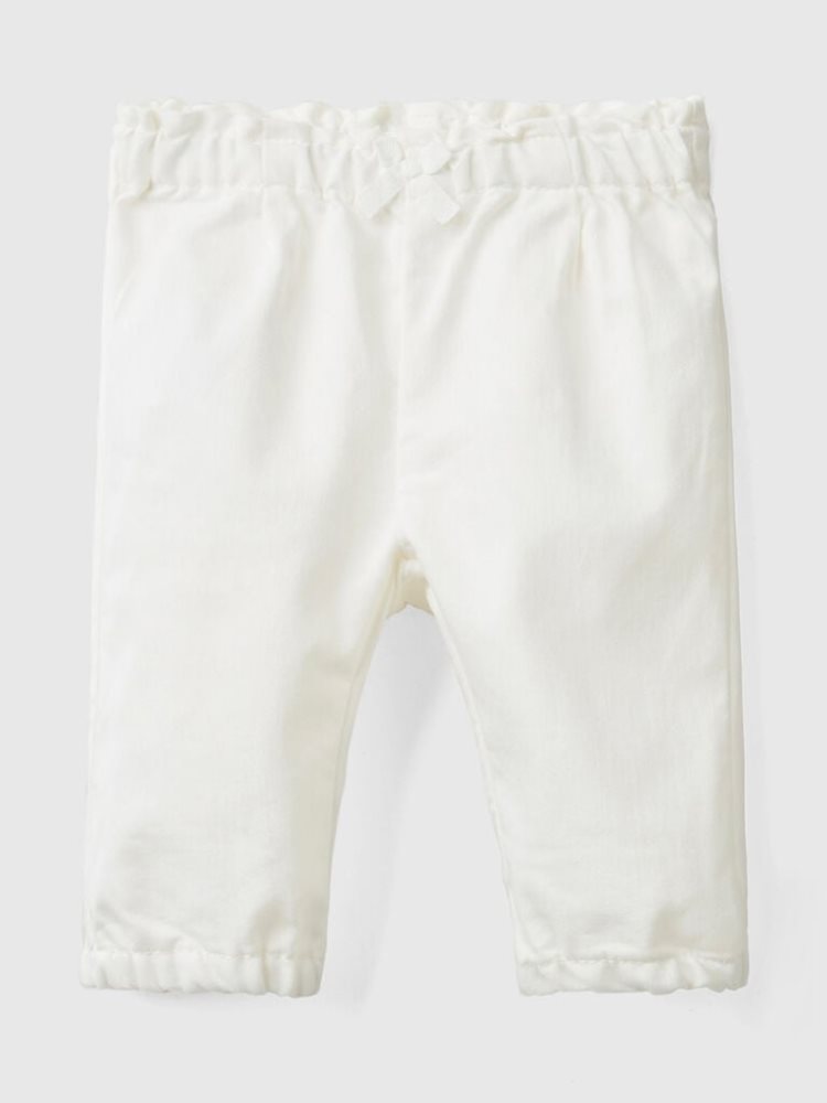 Benetton Gathered Taille Broek Kinderen Wit | BE986207