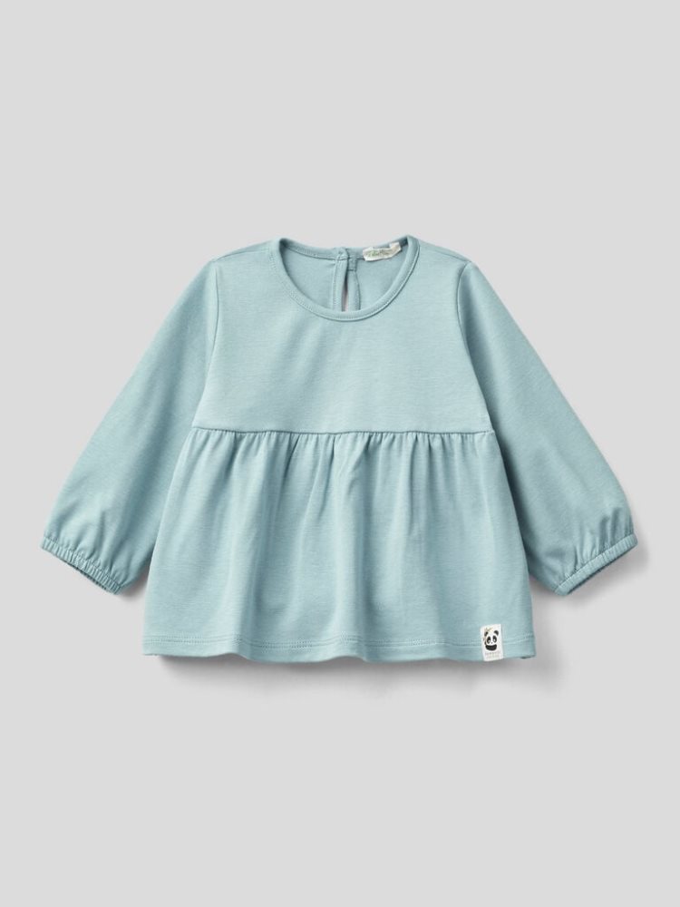 Benetton Gathering On The Yoke T-shirts Kinderen Aqua | BE122052