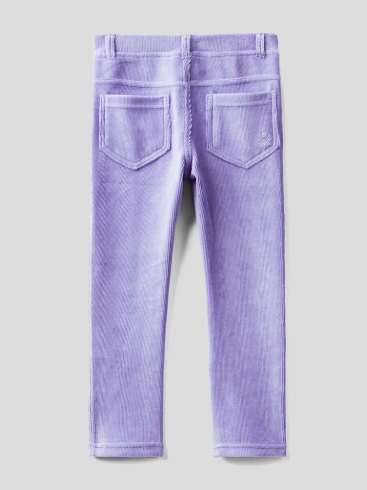 Benetton Geribbeld Chenille Broek Kinderen Lilac | BE359155