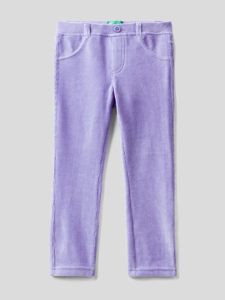 Benetton Geribbeld Chenille Broek Kinderen Lilac | BE359155