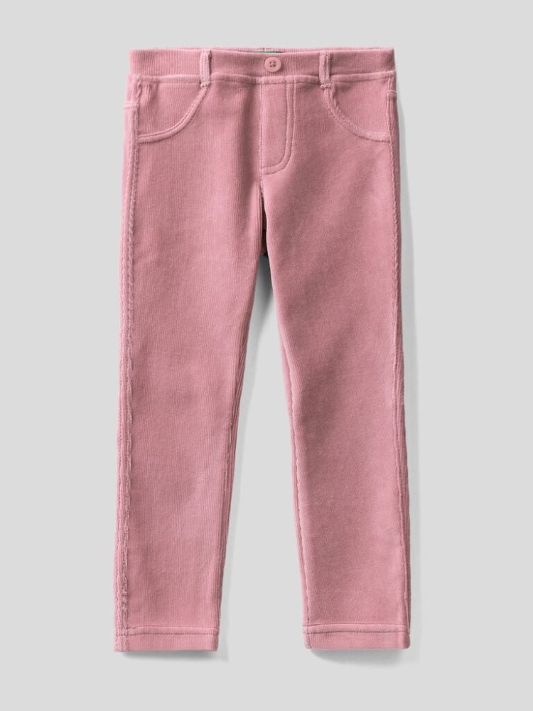 Benetton Geribbeld Chenille Broek Kinderen Roze | BE584143