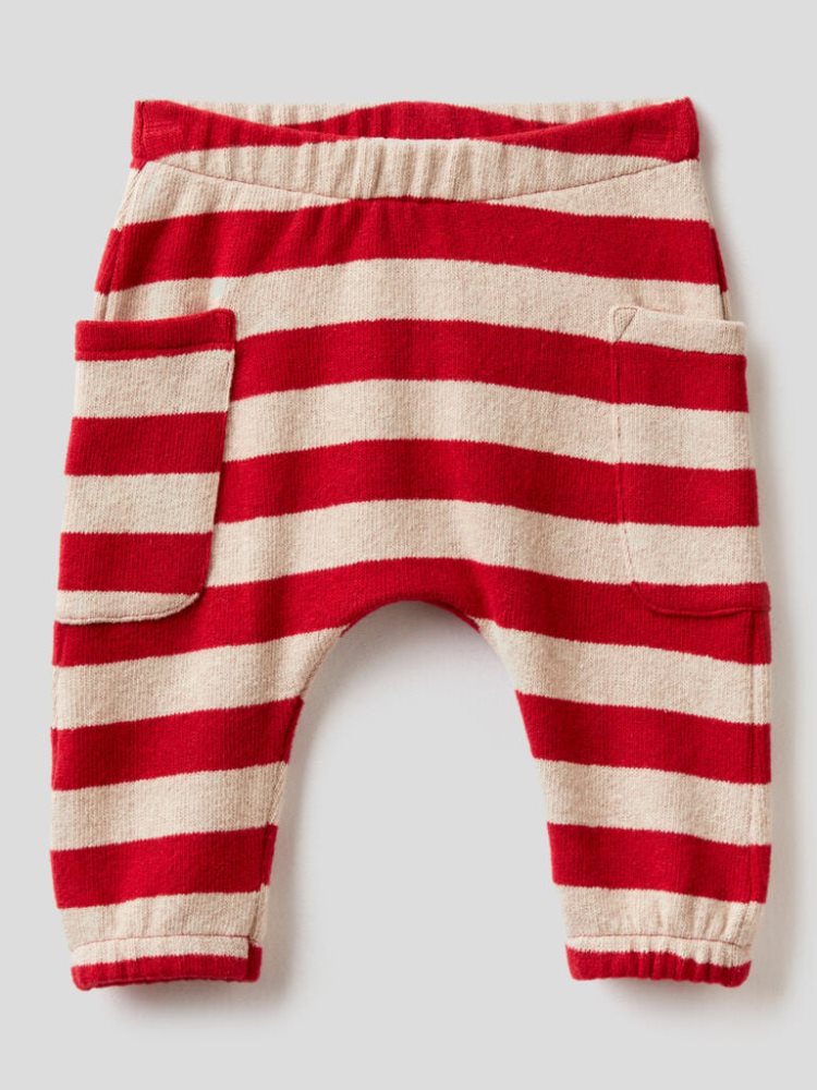 Benetton Gestreept Recycled Katoenen Blend Broek Kinderen Rood | BE753827