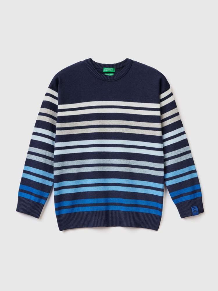 Benetton Gestreept Truien Kinderen Blauw | BE570228