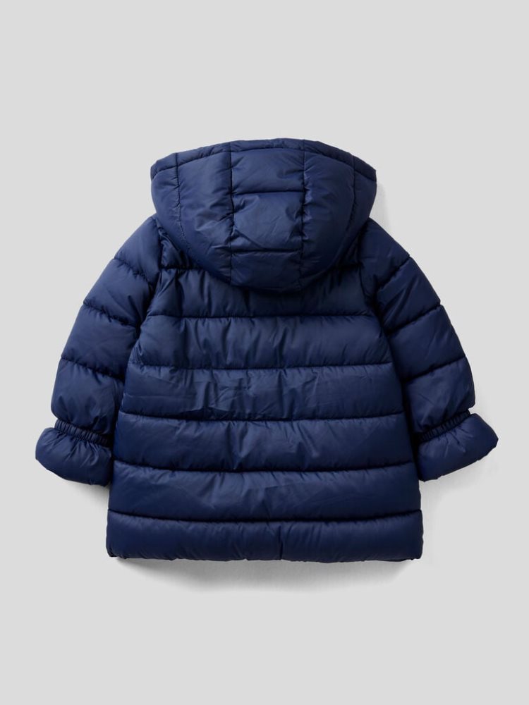 Benetton Gewatteerd Double-breasted Jassen Kinderen Donkerblauw | BE490000