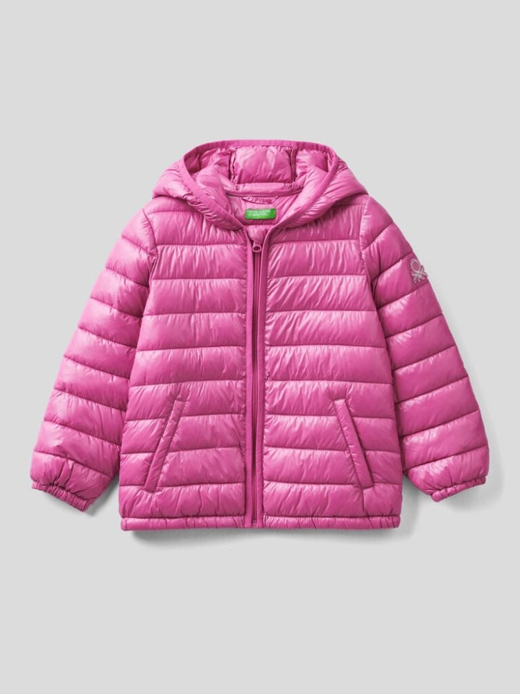 Benetton Gewatteerd Hood Jassen Kinderen Cyclamen | BE315170