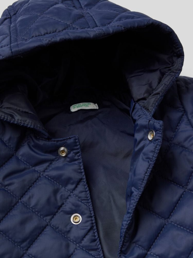 Benetton Gewatteerd Hood Jassen Kinderen Donkerblauw | BE354262