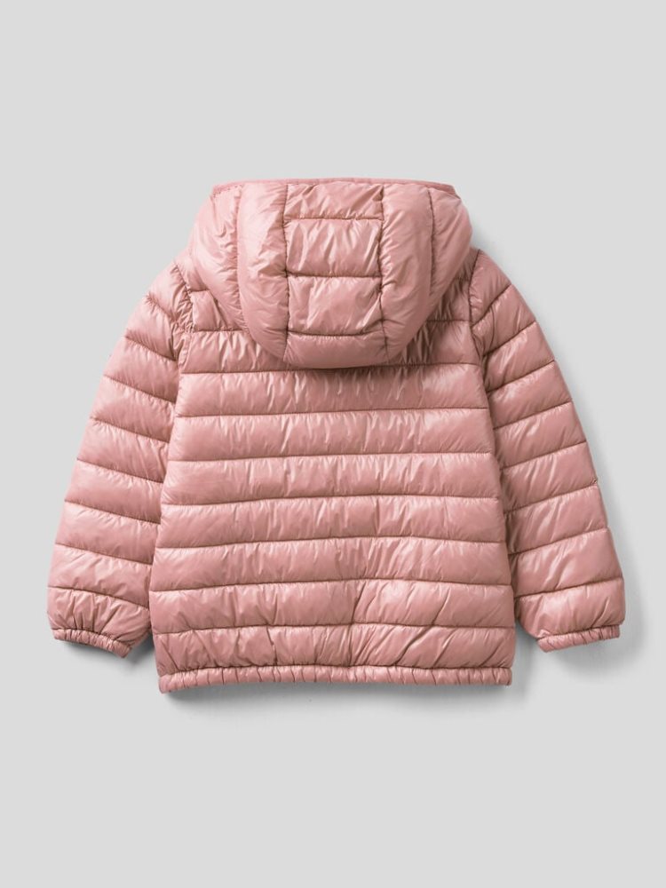 Benetton Gewatteerd Hood Jassen Kinderen Roze | BE606337