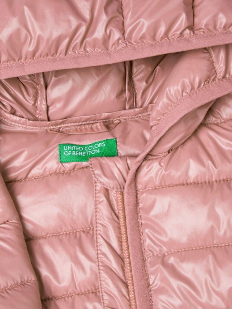 Benetton Gewatteerd Hood Jassen Kinderen Roze | BE606337