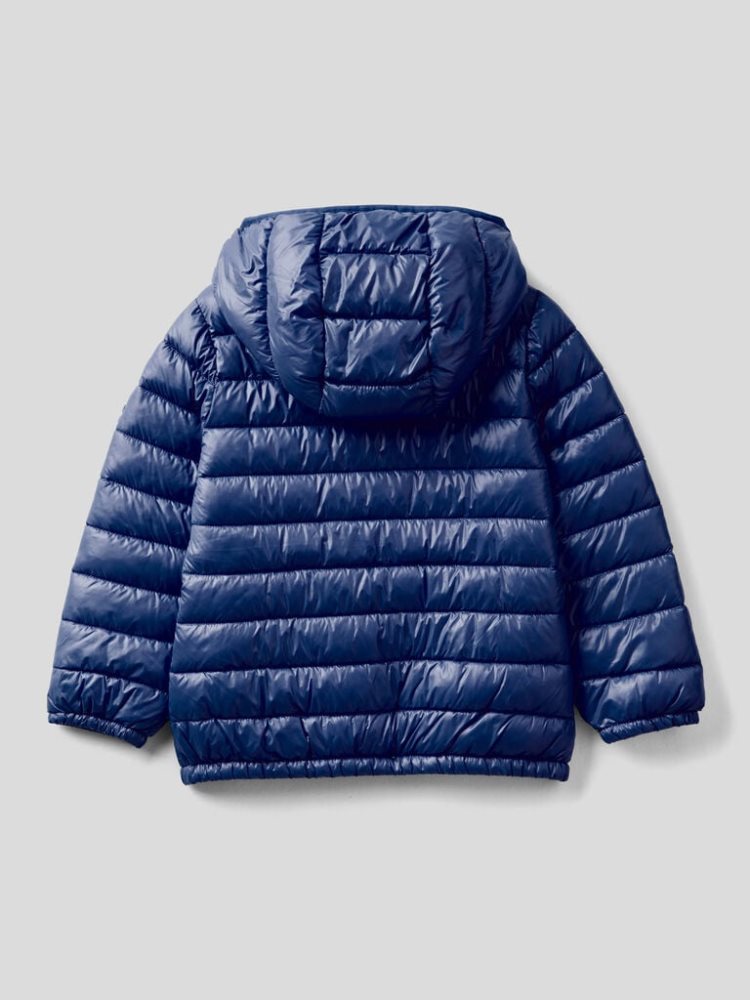 Benetton Gewatteerd Hood Jassen Kinderen Donkerblauw | BE750633