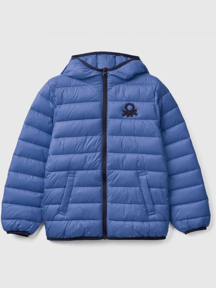 Benetton Gewatteerd Hood Jassen Kinderen Blauw | BE756527