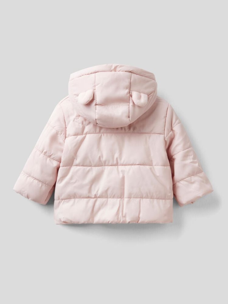 Benetton Gewatteerd Hood Jassen Kinderen Roze | BE780141