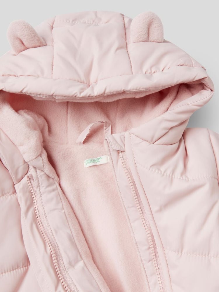 Benetton Gewatteerd Hood Jassen Kinderen Roze | BE780141