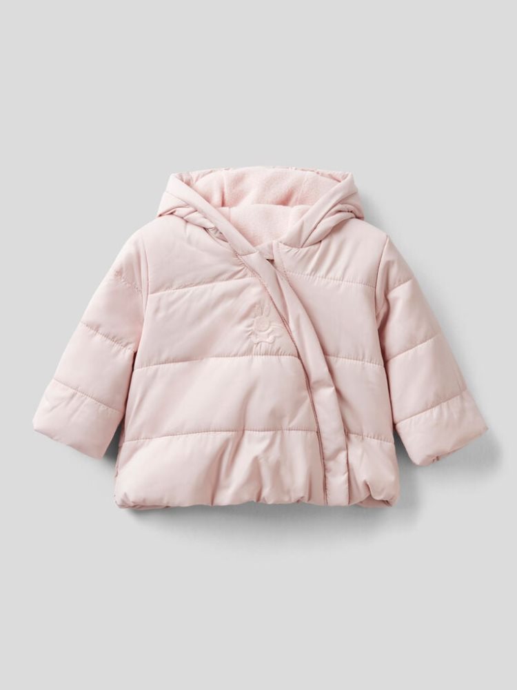 Benetton Gewatteerd Hood Jassen Kinderen Roze | BE780141